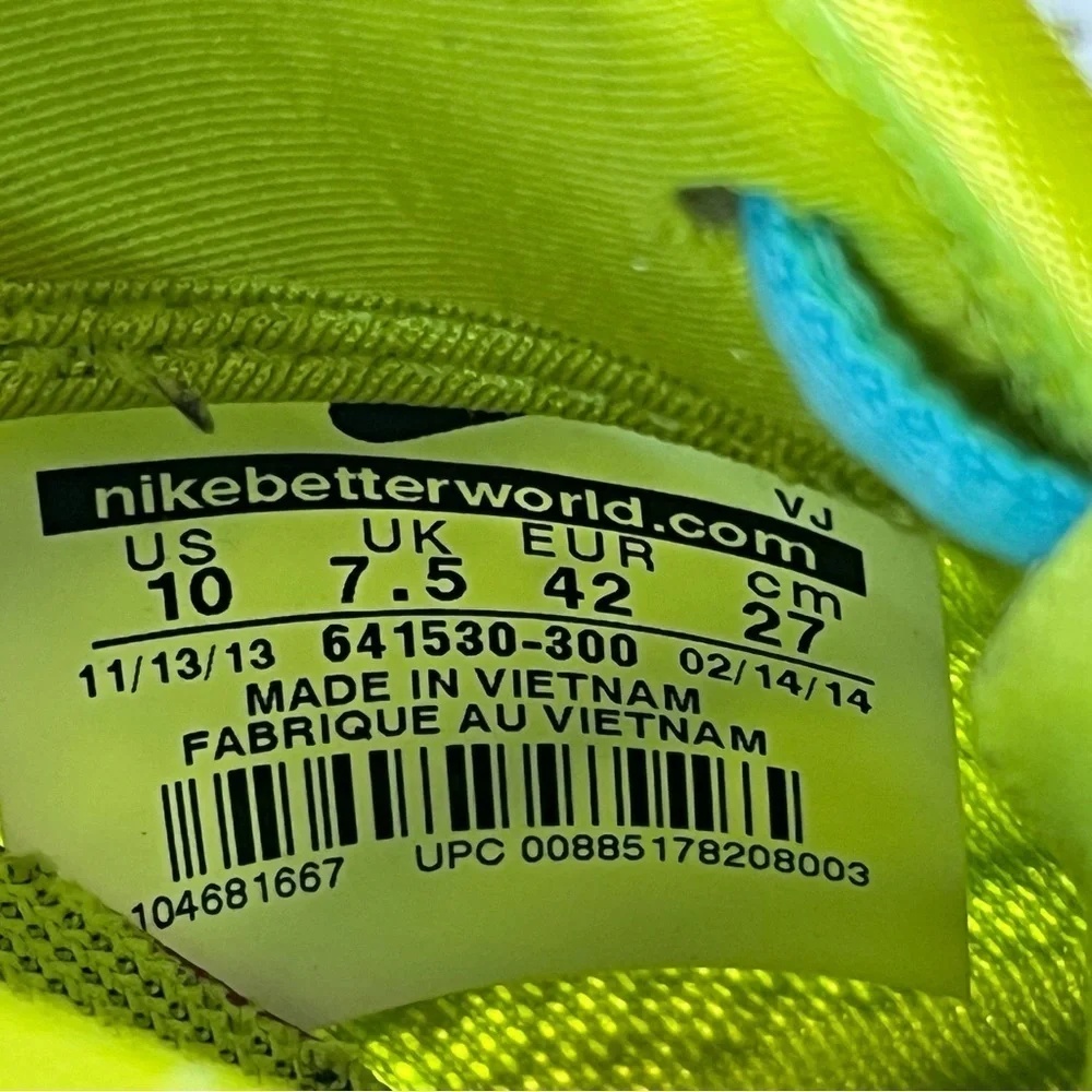 Nike Women Size 10 Free 1.0 Cross Bionic 641530-300 Yellow Running Shoe Sneakers - Picture 7 of 8